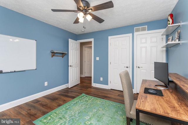 8 Lochwell Ct, Baltimore, MD 21234 - office with wood finished floors, a ceiling fan, baseboards, and a textured ceiling