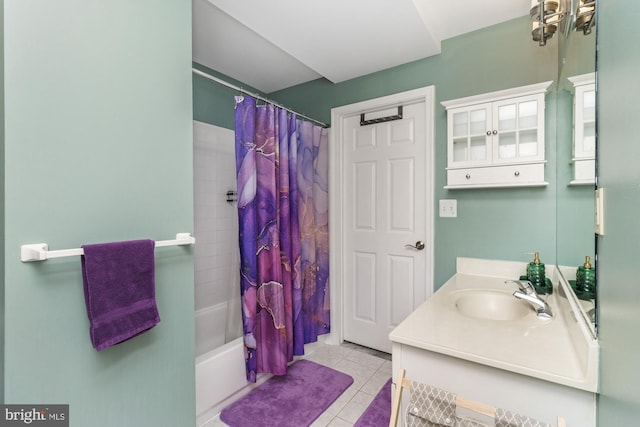8 Lochwell Ct, Baltimore, MD 21234 - bathroom with tile patterned flooring, vanity, and shower / bath combination with curtain