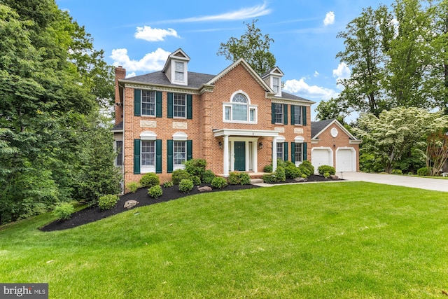 8 Lochwell Ct, Baltimore, MD 21234 - colonial house featuring driveway, brick siding, and a front yard