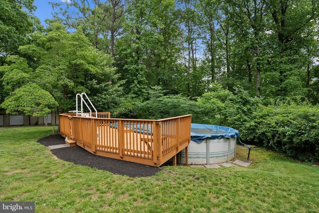 13712 S Springfield Rd, Brandywine, MD 20613 - wooden terrace featuring a yard and a covered pool