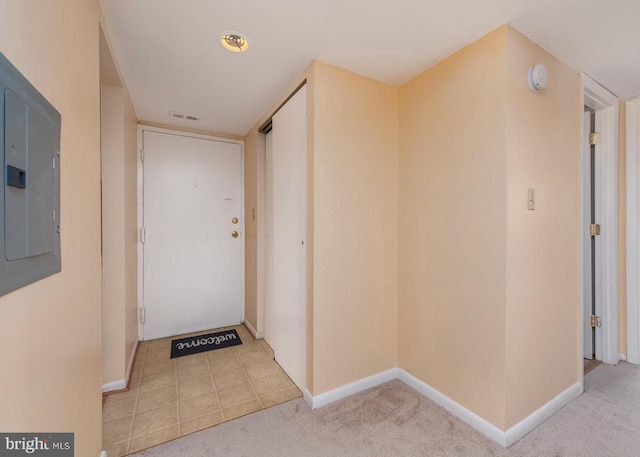 6017 Majors Ln Unit 3, Columbia, MD 21045 - hall featuring electric panel, baseboards, and carpet floors
