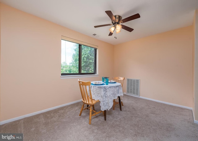 6017 Majors Ln Unit 3, Columbia, MD 21045 - dining room with baseboards, carpet flooring, and a ceiling fan