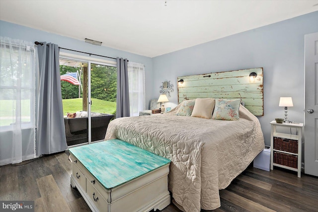 12545 River Run Ln Unit 68, Berlin, MD 21811 - bedroom featuring access to exterior and dark wood-type flooring