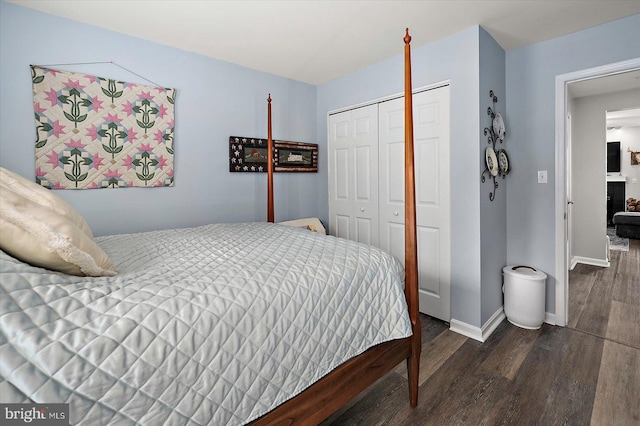 12545 River Run Ln Unit 68, Berlin, MD 21811 - bedroom with wood finished floors, a closet, and baseboards