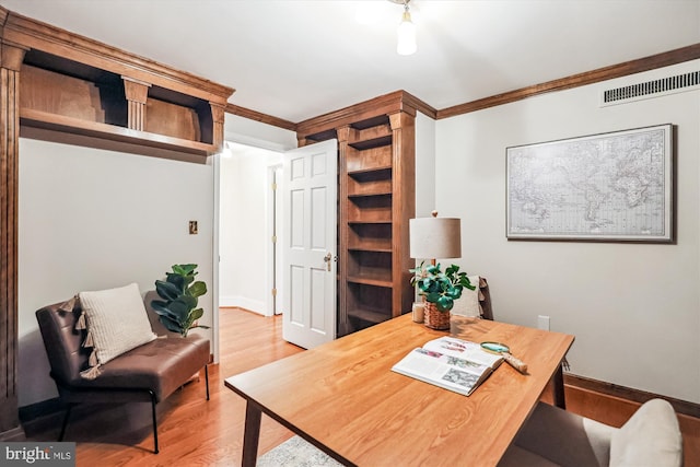 955 26th St NW Unit 512, Washington, DC 20037 - office area featuring ornamental molding and light wood-style flooring