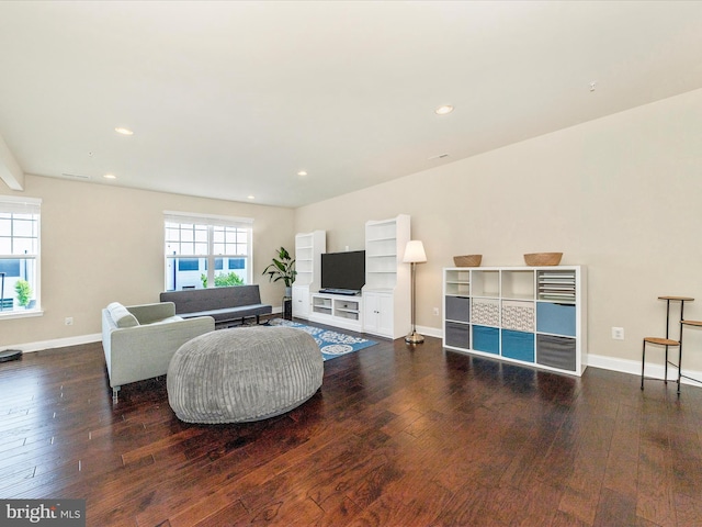 7114 Proclamation Pl, Frederick, MD 21703 - living room with wood finished floors, baseboards, and recessed lighting