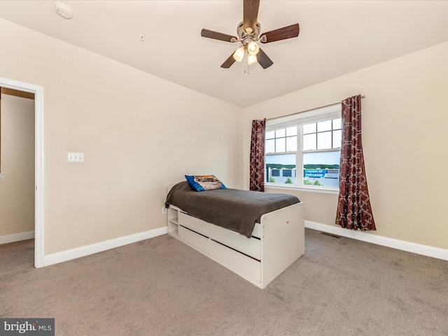 7114 Proclamation Pl, Frederick, MD 21703 - carpeted bedroom featuring baseboards, a ceiling fan, and vaulted ceiling
