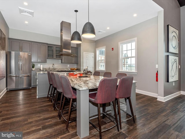 7114 Proclamation Pl, Frederick, MD 21703 - dining area featuring dark wood finished floors, baseboards, and recessed lighting