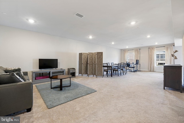 2954 Caraway Dr, Frederick, MD 21704 - carpeted living area featuring recessed lighting and baseboards