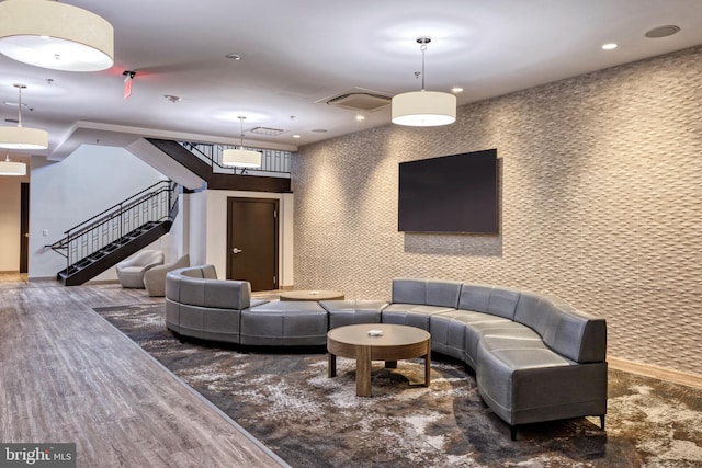 2954 Caraway Dr, Frederick, MD 21704 - lobby with wallpapered walls and stairway