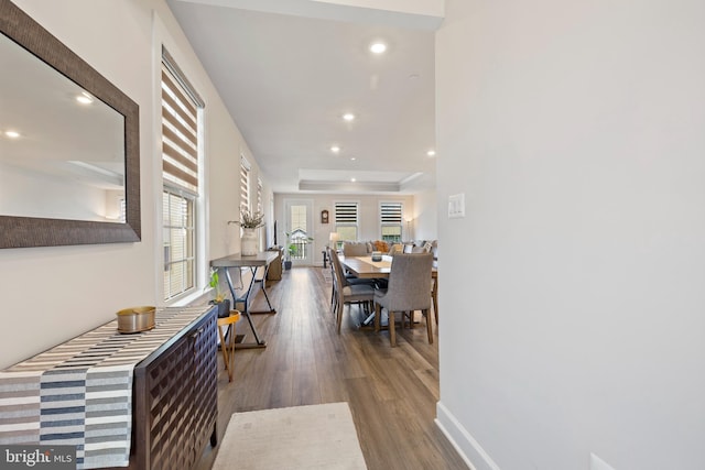 2954 Caraway Dr, Frederick, MD 21704 - hall with recessed lighting, wood finished floors, and baseboards