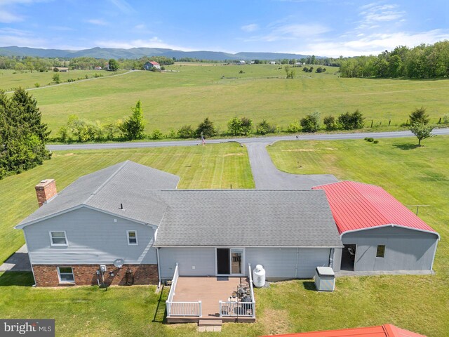 321 Garlic Hollow Rd, Edinburg, VA 22824 - aerial view of sparsely populated area featuring a mountainous background and agricultural land