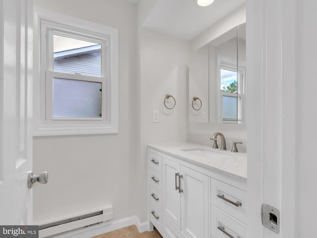 28 Sycamore Rd Unit 45, Manahawkin, NJ 08050 - bathroom featuring a baseboard radiator, vanity, and baseboards