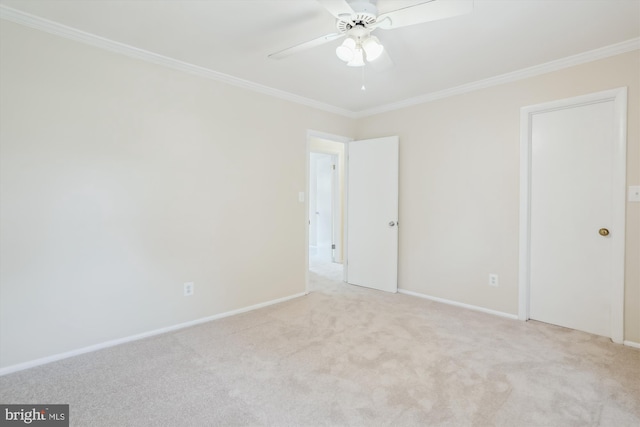 19918 Wyman Way, Germantown, MD 20874 - unfurnished bedroom with ornamental molding, carpet, baseboards, and ceiling fan