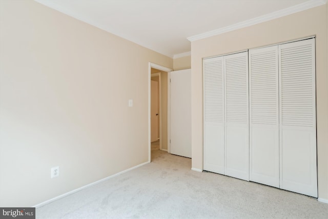 19918 Wyman Way, Germantown, MD 20874 - unfurnished bedroom with carpet flooring, crown molding, baseboards, and a closet