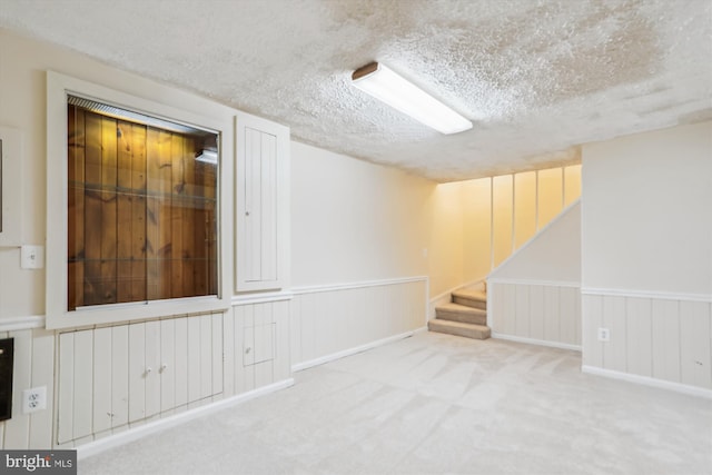 19918 Wyman Way, Germantown, MD 20874 - finished below grade area with a textured ceiling, stairway, carpet floors, and wainscoting