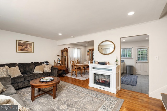 44 Rolling Ln, Hamilton, NJ 08690 - living room with wood finished floors, plenty of natural light, and recessed lighting