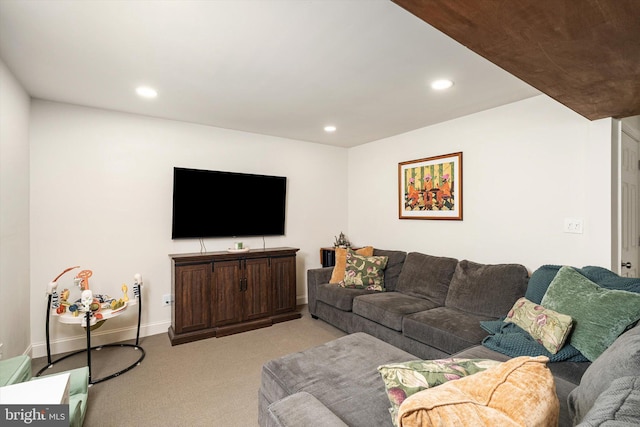 44 Rolling Ln, Hamilton, NJ 08690 - living area with light colored carpet, recessed lighting, and baseboards