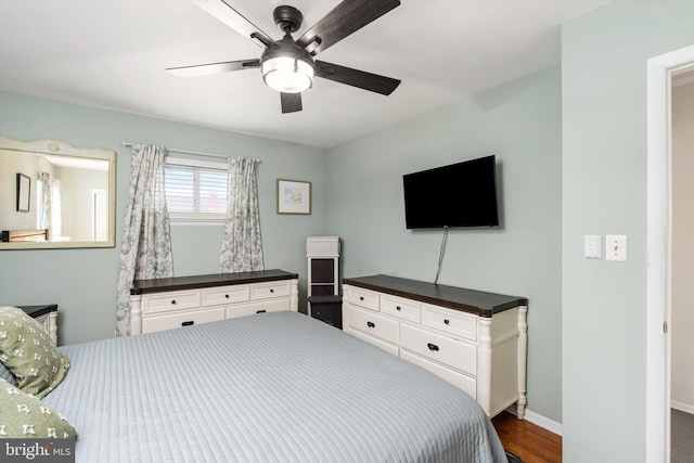 44 Rolling Ln, Hamilton, NJ 08690 - bedroom featuring ceiling fan, baseboards, and dark wood finished floors