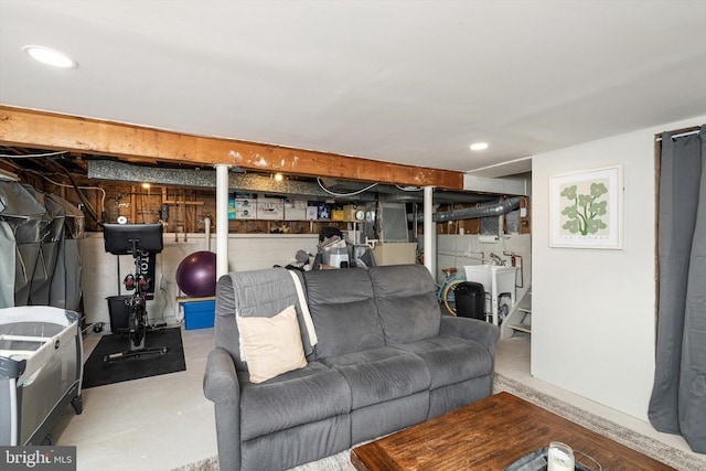 44 Rolling Ln, Hamilton, NJ 08690 - living room with concrete floors