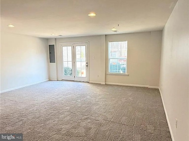 4118 Votive, Williamsburg, VA 23188 - unfurnished room featuring electric panel, carpet flooring, baseboards, and recessed lighting