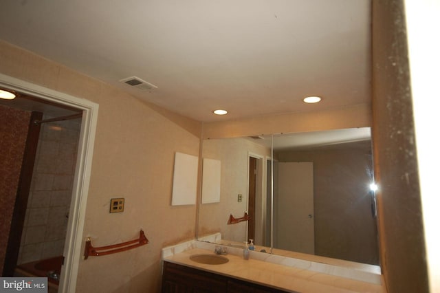 19104 Roman Way, Gaithersburg, MD 20886 - bathroom featuring vanity, recessed lighting, and a shower