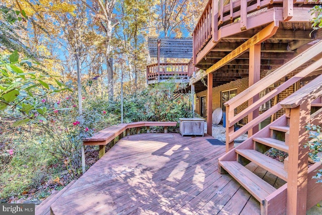 8150 Wolf Run Shoals Rd, Clifton, VA 20124 - wooden terrace with stairs