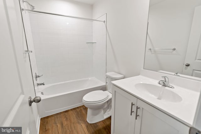 16 Angus Dr, Hanover, PA 17331 - bathroom featuring wood finished floors, vanity, toilet, and shower / washtub combination
