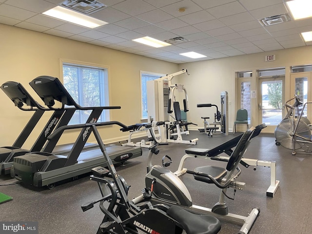 7 Brookside Cir, Myerstown, PA 17067 - exercise room with a paneled ceiling
