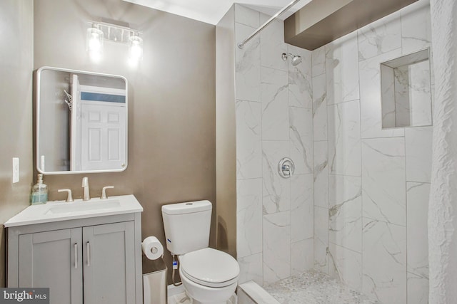 3270 Channel Ct, Huntingtown, MD 20639 - full bathroom with toilet, vanity, and a marble finish shower