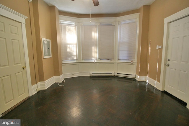 4621 N Broad St, Philadelphia, PA 19140 - foyer with ceiling fan, electric panel, baseboards, and wood finished floors