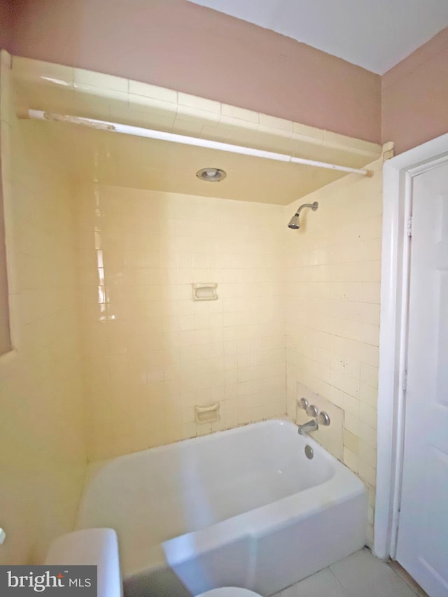 4621 N Broad St, Philadelphia, PA 19140 - bathroom featuring toilet, shower / bath combination, and tile patterned floors