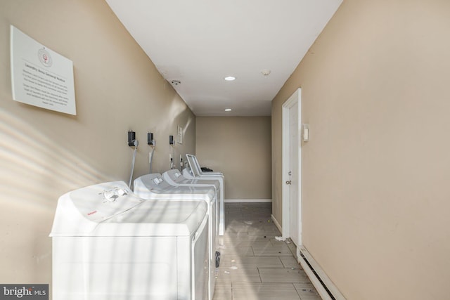 4621 N Broad St, Philadelphia, PA 19140 - washroom featuring washer and dryer, recessed lighting, and baseboards