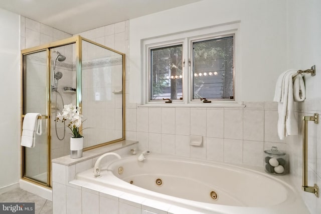 1414 N Johnson St, Arlington, VA 22201 - bathroom featuring a whirlpool tub and a shower stall