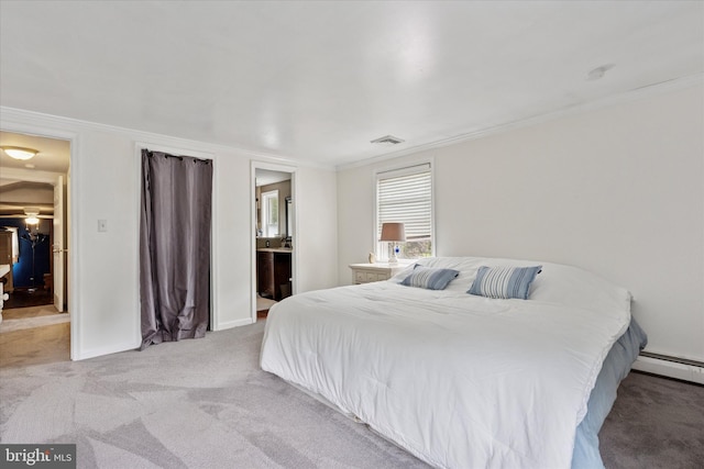 4811 Kings Rd, Doylestown, PA 18902 - bedroom featuring crown molding, carpet, baseboards, and ensuite bathroom