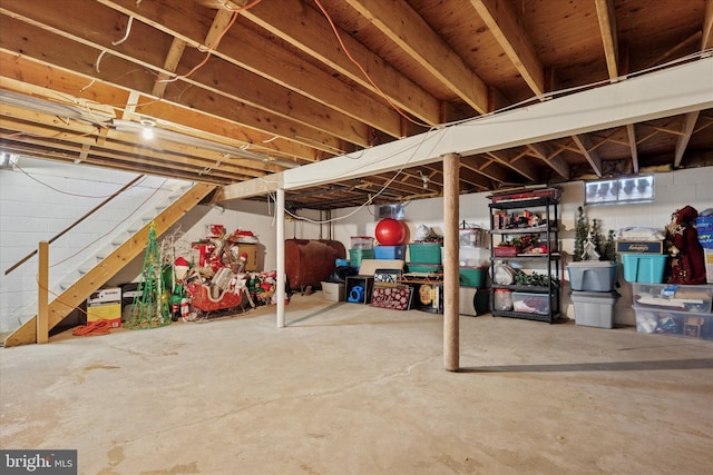 4811 Kings Rd, Doylestown, PA 18902 - unfinished below grade area with stairs and concrete block wall