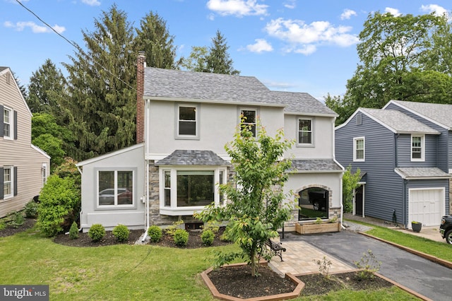 1104 W Mount Vernon Ave, Haddon Township, NJ 08033 - traditional home featuring stucco siding, a chimney, and stone siding