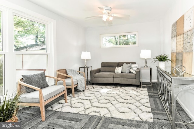 6322 Phyllis Ln, Alexandria, VA 22312 - living room with ceiling fan