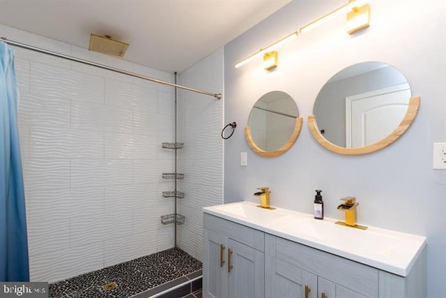 2306 Monticello Rd, Baltimore, MD 21216 - full bathroom featuring double vanity and a tile shower