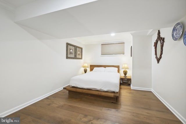 10104 Colebrook Ave, Potomac, MD 20854 - bedroom with baseboards, dark wood-type flooring, and recessed lighting