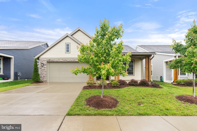 118 Milkweed Dr, Lake Frederick, VA 22630 - view of front of property with driveway, a front lawn, and stone siding