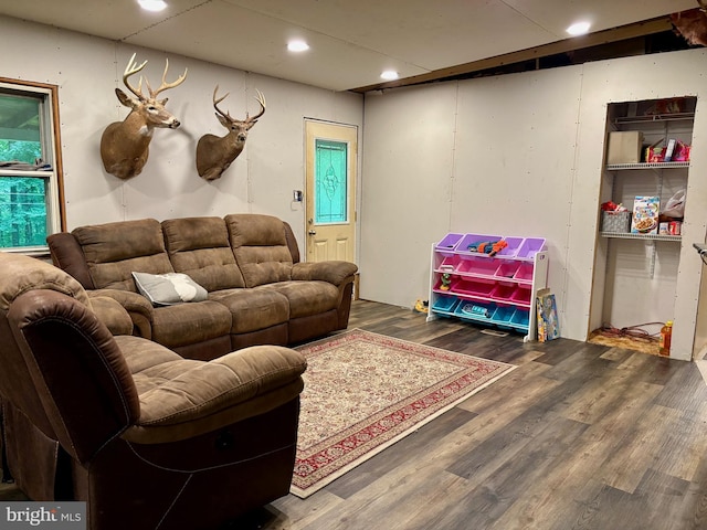 149 Smoketown Rd, Mertztown, PA 19539 - living room featuring wood finished floors and recessed lighting