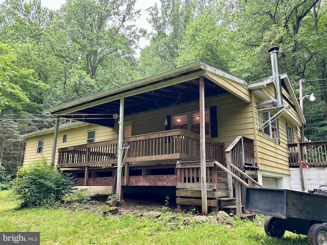 149 Smoketown Rd, Mertztown, PA 19539 - view of front of property featuring a wooden deck