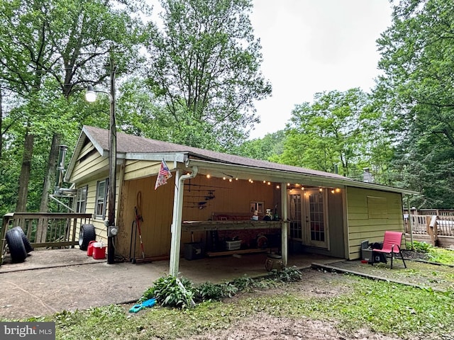 149 Smoketown Rd, Mertztown, PA 19539 - view of home's exterior featuring a patio and french doors
