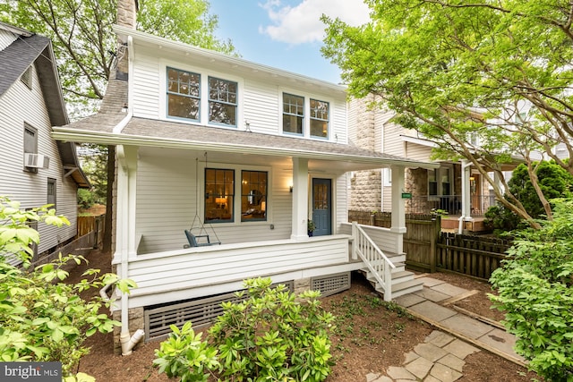 1505 Otis St NE, Washington, DC 20017 - view of front of home with a porch, crawl space, a chimney, and cooling unit
