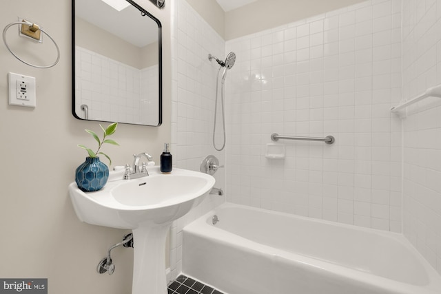 1505 Otis St NE, Washington, DC 20017 - full bathroom featuring washtub / shower combination and tile patterned flooring