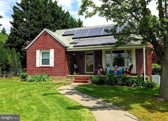 4220 E Joppa Rd, Nottingham, MD 21236 - view of front of property featuring a porch, brick siding, and solar panels