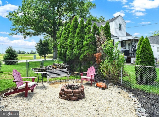 4220 E Joppa Rd, Nottingham, MD 21236 - view of yard featuring an outdoor fire pit