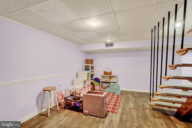 4220 E Joppa Rd, Nottingham, MD 21236 - sitting room with wood finished floors, baseboards, and a drop ceiling