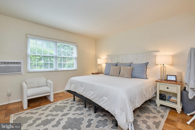 3501 Martha Custis Dr, Alexandria, VA 22302 - bedroom with an AC wall unit and baseboards